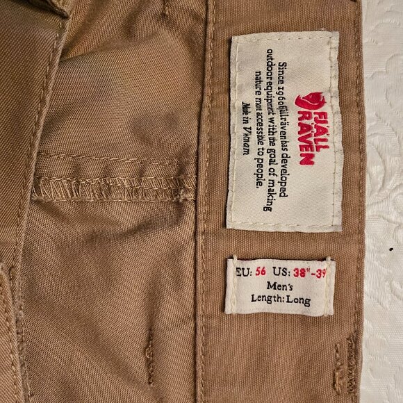 Fjallraven Karl Pro Trousers Khaki Pants - Size 38/Long Like New Conditi… - Picture 9 of 14